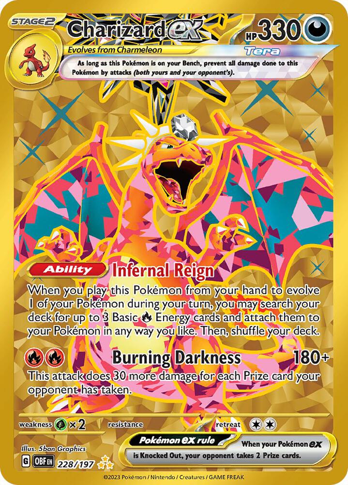 Compra Charizard Ex Gold #228/197 - Obsidian Flames disponible en El Salvador en UniversoTCG