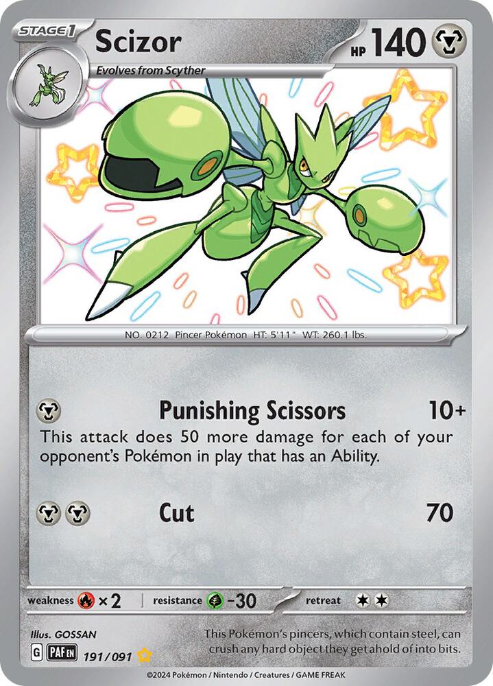 Compra Scizor Shiny #191/91 - Paldean Fates disponible en El Salvador en UniversoTCG