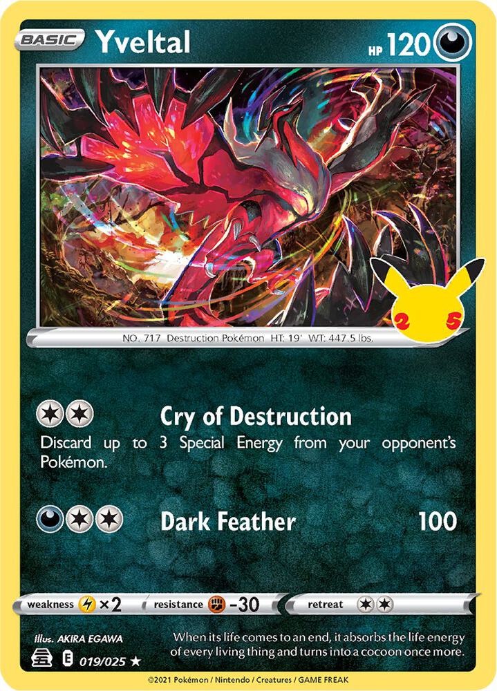 Compra Yveltal #19/25 - Pokémon Celebrations 25 disponible en El Salvador en UniversoTCG