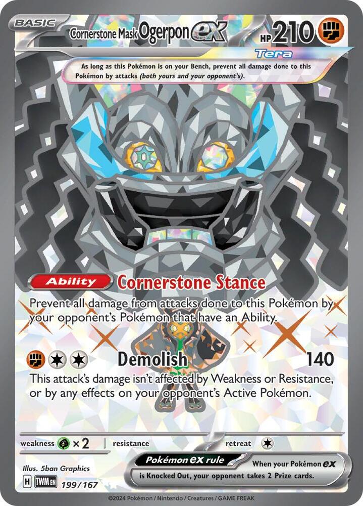 Cornerstone Mask Ogerpon Ex FA #199/167 - Twilight Masquerade
