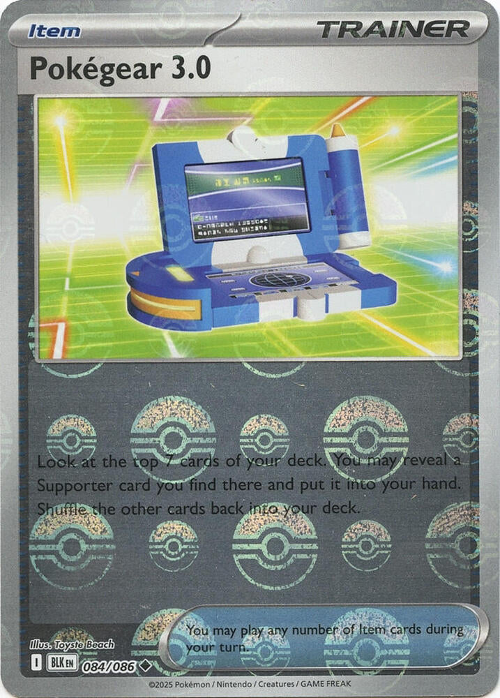 Pokegear 3.0 Poke Ball Patern #84/86 Black Bolt