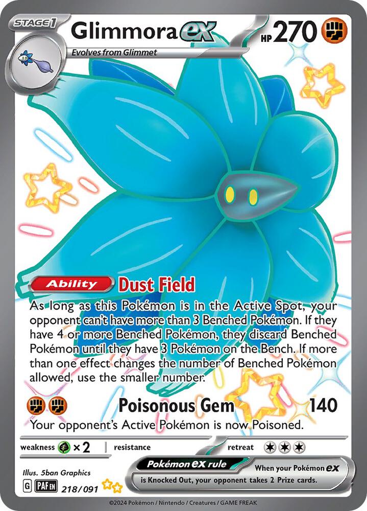 Compra Glimmora Ex Shiny #218/91 - Paldean Fates disponible en El Salvador en UniversoTCG 