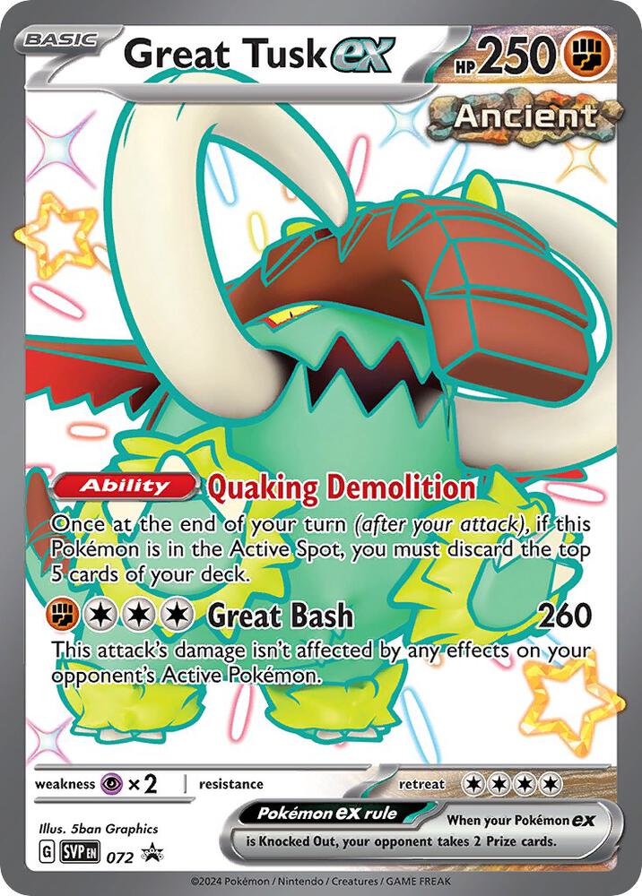 Compra Great Tusk Ex Shiny - Scarlet & Violet Promo disponible en El Salvador en UniversoTCG 
