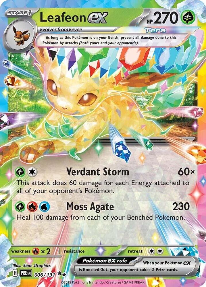 Compra Leafeon Ex #6/131 - Prismatic Evolutions disponible en El Salvador en UniversoTCG 