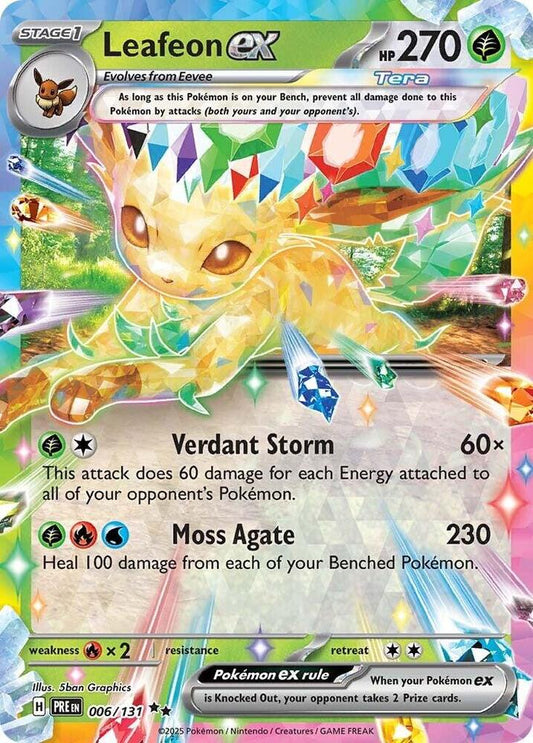 Compra Leafeon Ex #6/131 - Prismatic Evolutions disponible en El Salvador en UniversoTCG 