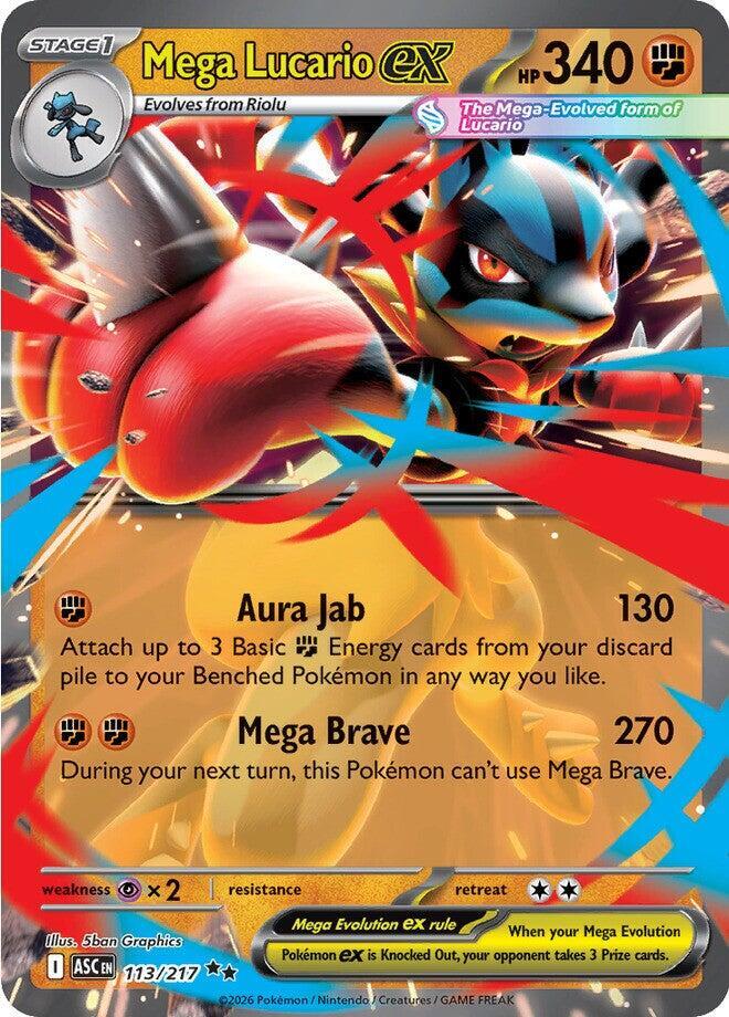 Compra Mega Lucario Ex #113/217 - Ascended Heroes disponible en El Salvador en UniversoTCG 