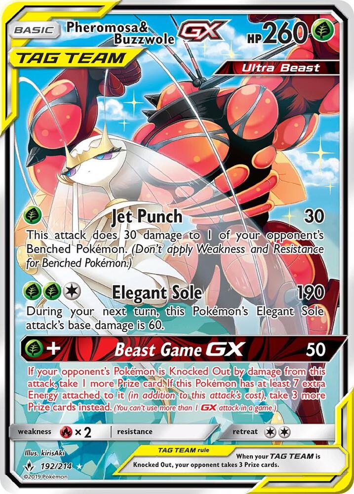 Compra Pheromosa & Buzzwole GX Alternate Full Art #192/214 - Unbroken Bonds disponible en El Salvador en UniversoTCG 