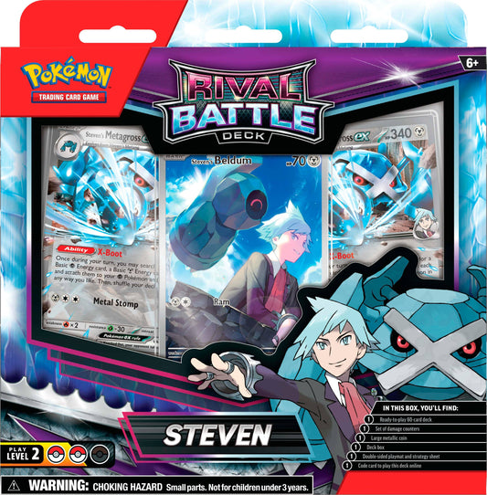 Pokémon Steven Rival Battle Deck sellada disponible en El Salvador en UniversoTCG 