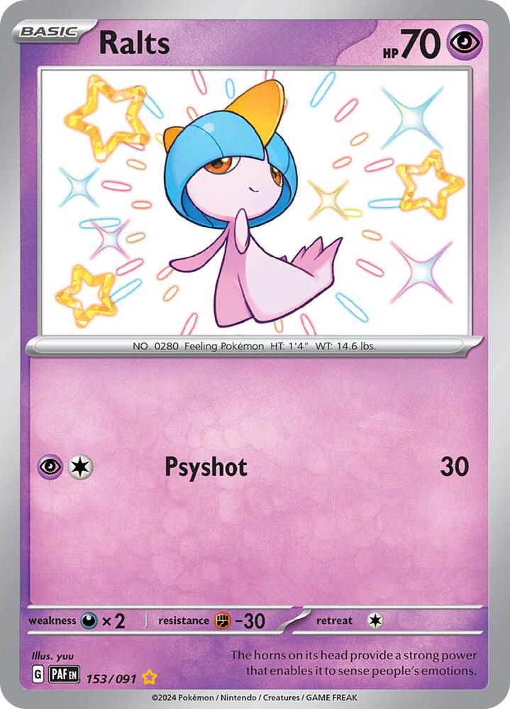 Compra Ralts Shiny #153/91 - Paldean Fates disponible en El Salvador en UniversoTCG 