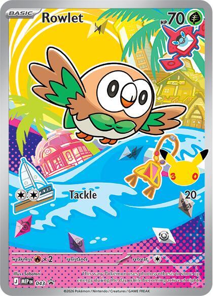 Compra Rowlet 30 Aniversario - Mega Evolution Promo disponible en El Salvador en UniversoTCG 