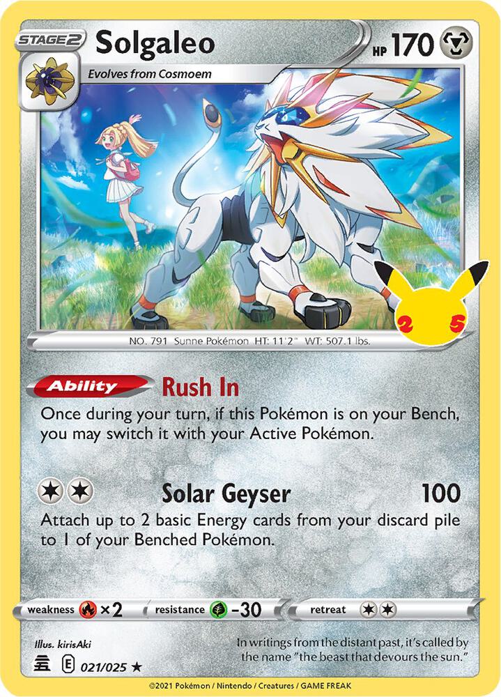 Compra Solgaleo #21/25 - Celebrations 25 disponible en El Salvador en UniversoTCG 