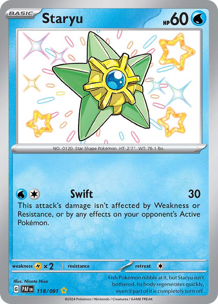 Compra Staryu Shiny #118/91 - Paldean Fates disponible en El Salvador en UniversoTCG 