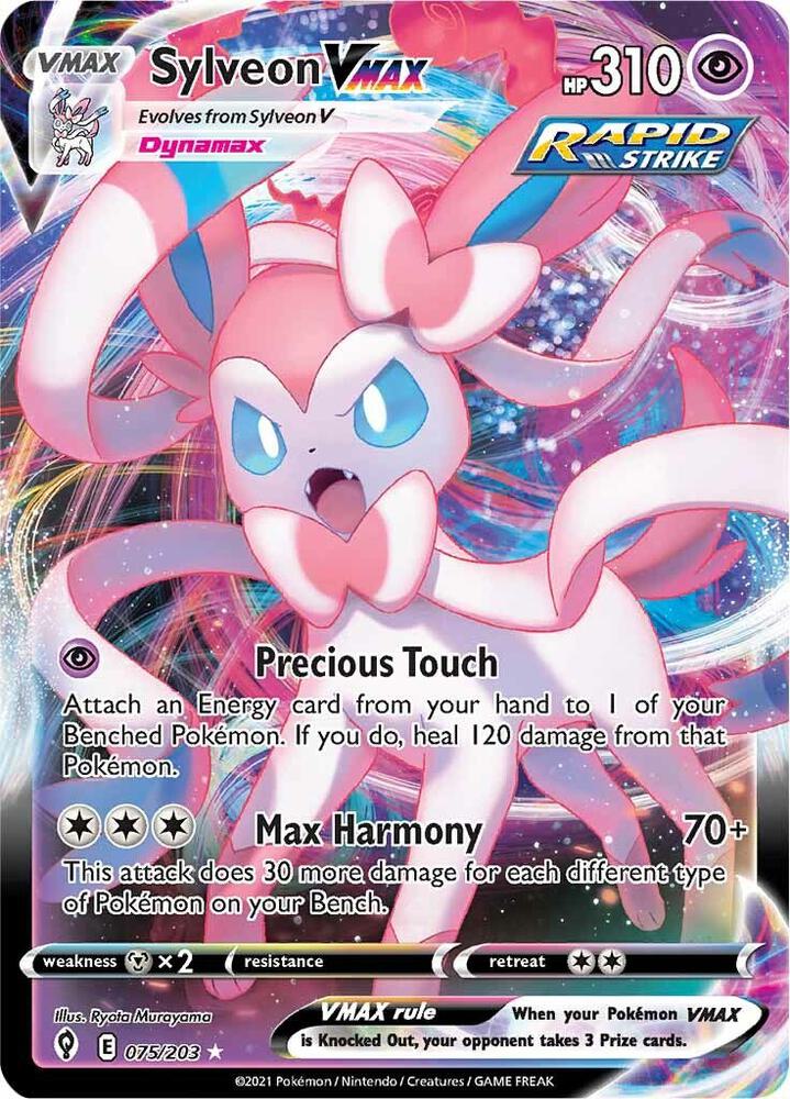 Compra Sylveon VMAX #75/203 - Evolving Skies disponible en El Salvador en UniversoTCG 