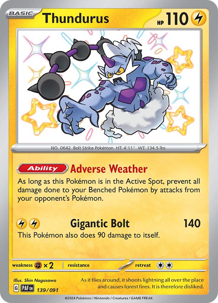 Compra Thundurus Shiny #139/91 - Paldean Fates disponible en El Salvador en UniversoTCG 
