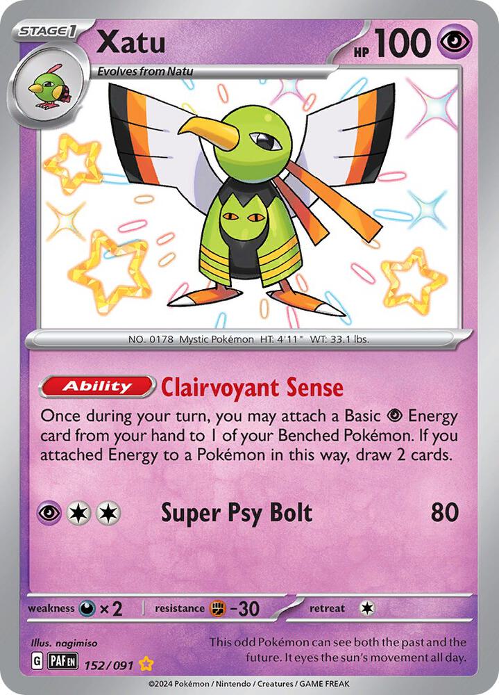 Compra Xatu Shiny #152/91 - Paldean Fates disponible en El Salvador en UniversoTCG 