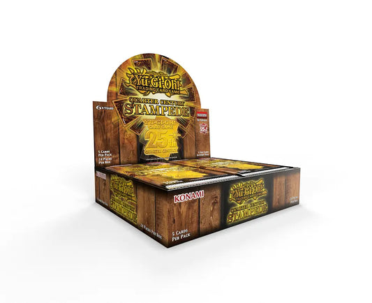 Yu-Gi-Oh Quarter Century Stampede booster box sellada disponible en El en UniversoTCG 