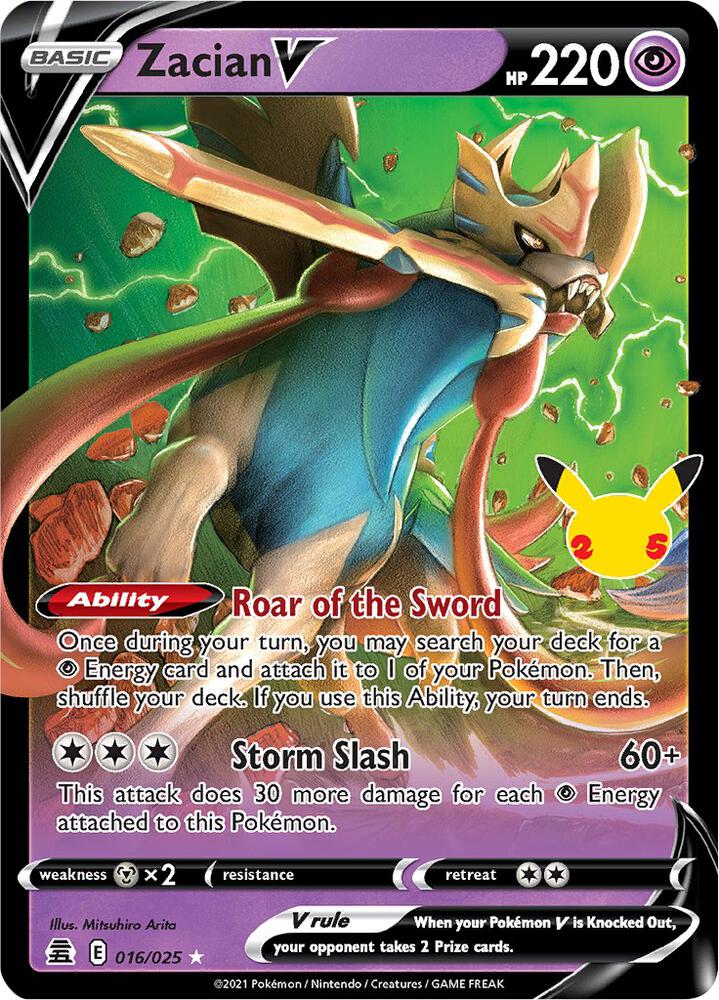 Compra Zacian V #16/25 - Celebrations disponible en El Salvador en UniversoTCG 