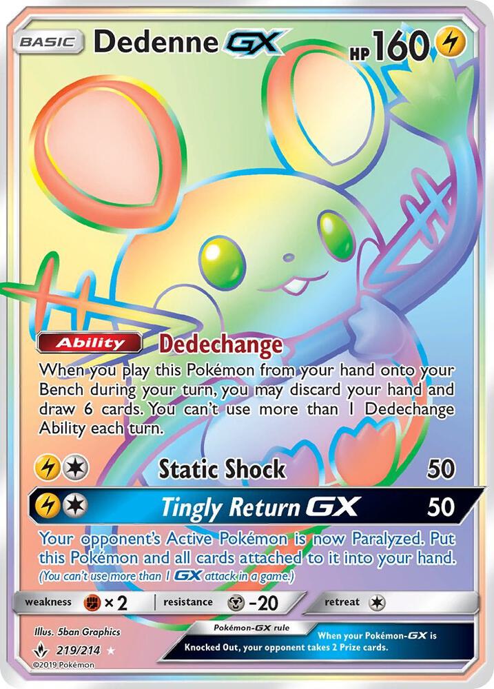 Dedenne GX #219/214 - Unbroke Bonds