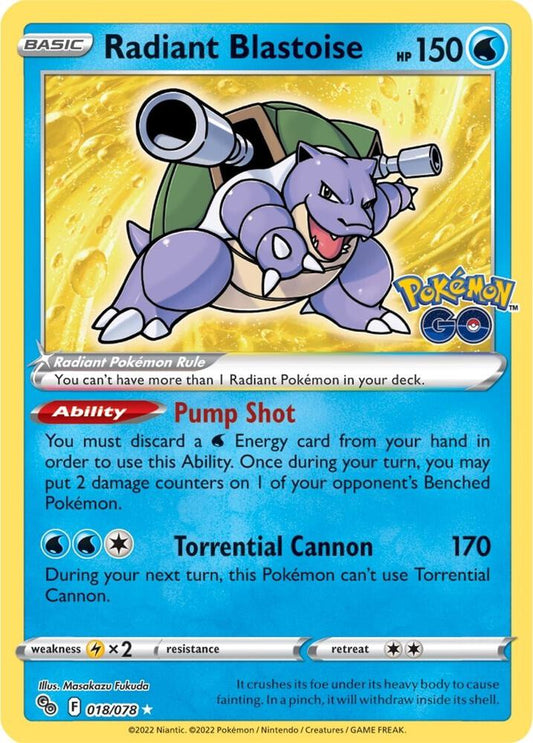Radiant Blastoise #18/78 - Pokémon Go
