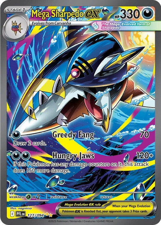 Mega Sharpedo Ex SIR #127/94 - Phantasmal Flames
